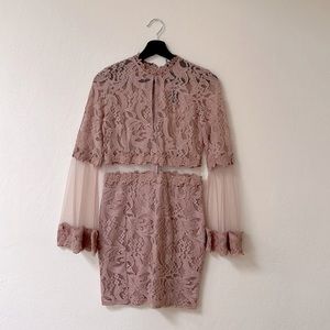 Nude pink lace dress